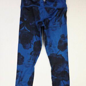 Lululemon Size 2 Womens Wunder Under Crop 23" Inseam Blue Black Floral Leggings